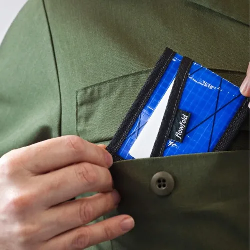 Miniatura 5 de Flowfold Billeteras de tela de vela reciclada, cartera con 3 bolsillos para tarjetas, billetera con bolsillo frontal, cartera delgada para tarjetas
