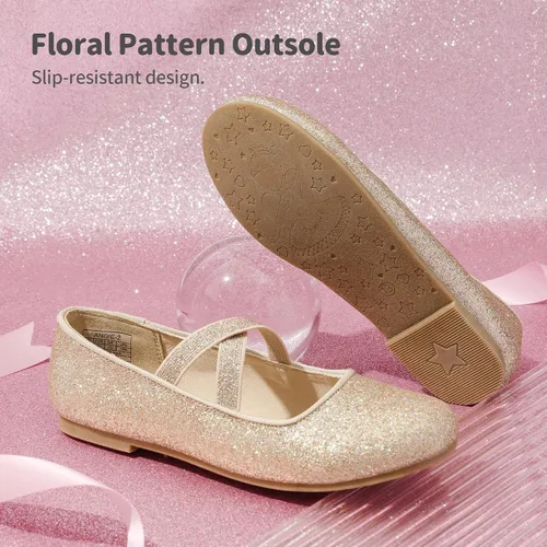 Miniatura 5 de DREAM PAIRS Zapatos de vestir tipo bailarina, de piso, para niñas Mary Jane