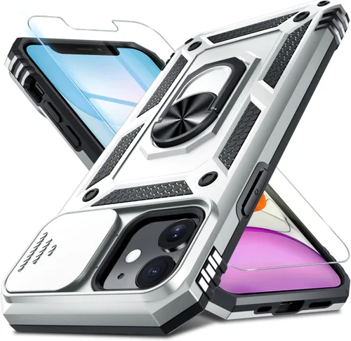 Miniatura 161 de Janmitta - Funda para iPhone 14 Pro con cubierta deslizante para lente de cámara incorporada + protector de pantalla, funda de cuerpo completo