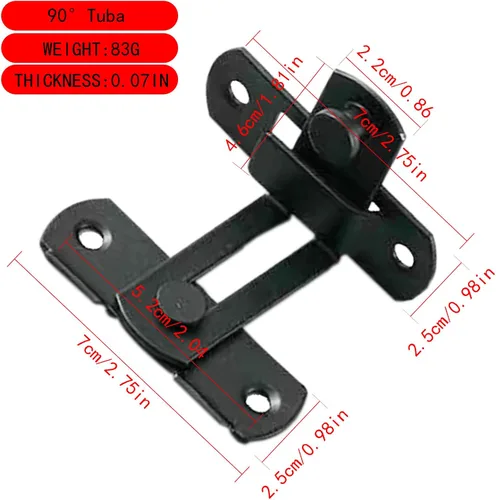 Miniatura 2 de Tunish - Cerradura grande para puerta corrediza de granero, pestillo de puerta delantera de seguridad para gabinete de vino, baño, garaje, jardín