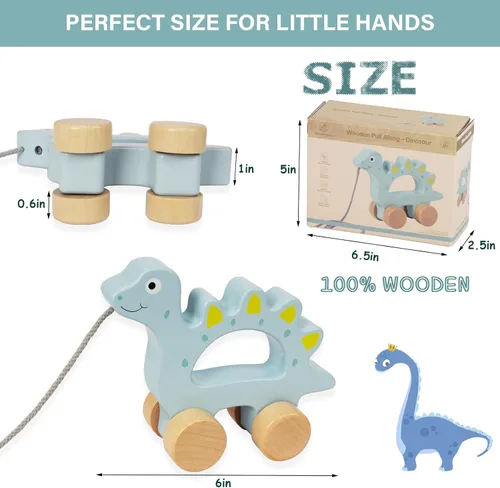 Miniatura 6 de Juguetes de Madera para Bebés Coche, Juguetes de Madera para Bebés, Juguetes de Arrastre para Niños Pequeños, Juguetes de Desarrollo para Niña
