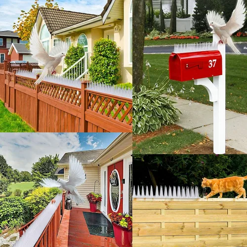 Miniatura 7 de TOBWOLF Paquete de 12 picos de pájaros, picos de plástico para valla para pájaros pequeños, paloma, ardilla, mapache, no más nidos de pájaros