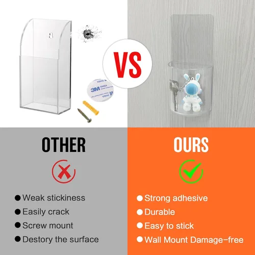 Miniatura 2 de Soporte para control remoto de pared, sin daños, paquete de 2 unidades, soporte remoto adhesivo transparente para cama, caja de almacenamiento
