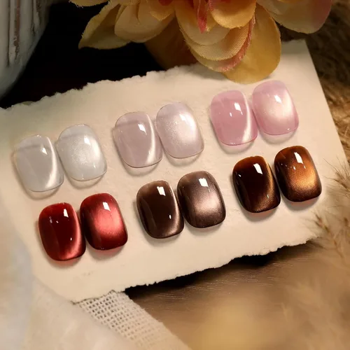 Born Pretty - Esmalte de uñas en gel magnético Cat, set de esmalte de uñas de gel brillante retro magnético de 6 colores, kit de esmalte de uñas Oda