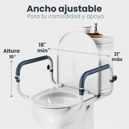 Miniatura 3 de PELEGON Rieles de Seguridad para Inodoro (250 lb) - Rieles de Seguridad para Inodoro Ajustables, Barra para Inodoro para Adultos Mayores, Rieles
