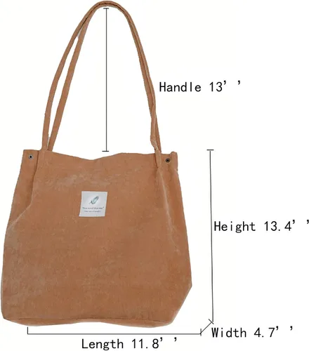 Miniatura 4 de Tchh-Dayup Bolso de lona para mujeres y chicas, bolso de pana.