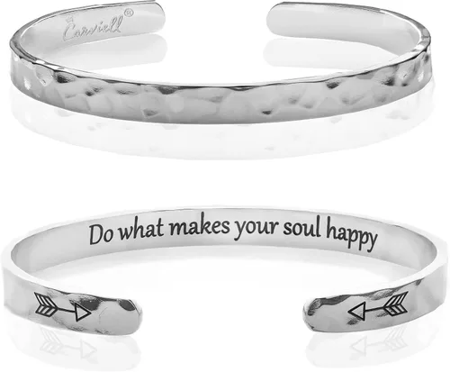 Miniatura 49 de Carviell Pulseras grabadas para mujer, inspiradoras, amistad, amor, mamá, hija, hermana, cristiana, graduación, conmemoración y regalos de boda, más