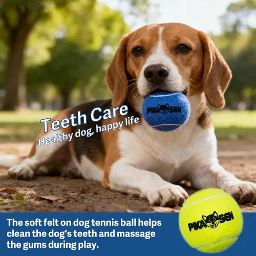 Miniatura 3 de Pelotas de tenis chirriantes para jugar con mascotas en 3 tamaños, pelotas fuertes de primera calidad para perros y cachorros, para entrenar, jugar