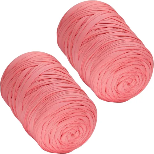 Miniatura 34 de 400g de hilo de tela elástica para tejer con ganchillo para DIY, 119 metros de hilo de espagueti grueso para tejer para proyectos de bolso, cesta