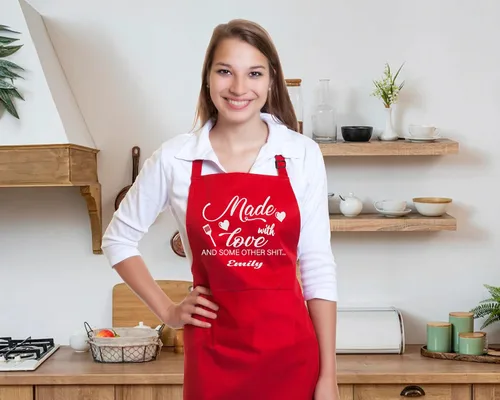 Miniatura 3 de Delantales divertidos personalizables para mujeres y hombres, delantal de cocina personalizado con 2 bolsillos, bonitos regalos para hornear