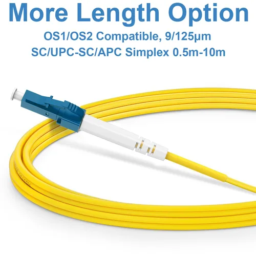 Miniatura 3 de Cable de Internet de fibra óptica LC/UPC a SC/APC, fibra de modo único OS2 0.5M/1.6 pies, Simplex, Opción de longitud: 1.6 ft-32.8 ft 9/125um