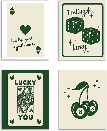 Miniatura 6 de KEUSPI Póster artístico de pared de 8 bolas con diseño retro de la frase «Lucky You Girl» de «Lucky You Girl» («Lucky You Girl») para decoración