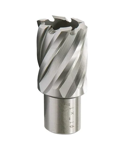Cortador anular HSS de 1" de diámetro x 1" de profundidad de corte con vástago Weldon de 3/4"
