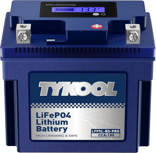 Miniatura 10 de TYKOOL YTX4L-BS-Pro Batería de litio de alto rendimiento para motocicleta, 180CCA 12.8V 3Ah LiFePO4, batería para deportes de motor, con BMS