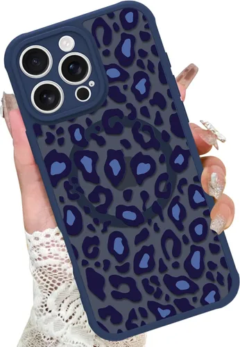 Miniatura 38 de KANGHAR - Funda para iPhone 11 [Compatible con Magsafe] Patrón estampado de leopardo Lindo guepardo Funda protectora magnética para niñas, mujeres