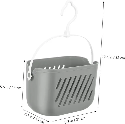 Miniatura 6 de Hemoton Cesta colgante para baño, cesta de almacenamiento de cocina, escurridor de pared, despensa, 1 unidad