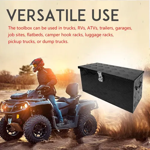 Miniatura 7 de Caja de herramientas de 24 pulgadas, caja plana para camioneta, organizador de almacenamiento para RV, caja de herramientas para camión con asa