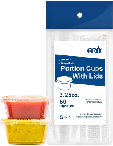 Miniatura 11 de EDI recipientes de plástico transparentes descartables con tapa, 2 onza, Transparente