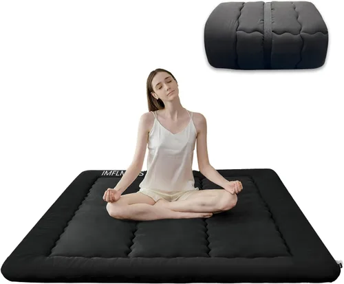 Miniatura 8 de Colchón de Suelo Japonés Colchón Futón, Almohadilla de Dormir Tatami Plegable de 3" para Adultos y Niños, 100% Espuma de Alta Densidad Colchón