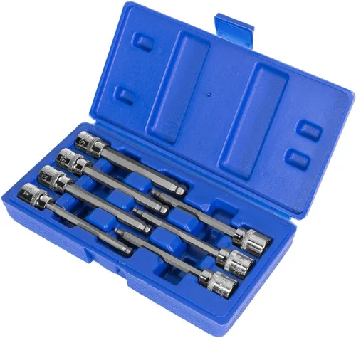 Miniatura 6 de Stark - Juego de 7 piezas de llaves hexagonales Allen extra largas de 3/8 pulgadas, métrica, 0.118 in a 0.394 in, acero S2 y Cr-V, estuche