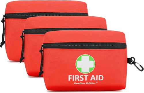 Miniatura 7 de Paquete de 2 mini bolsas de primeros auxilios vacías (solo bolsa), botiquín de primeros auxilios preparado en casa, oficina, vehículo, pequeña bolsa