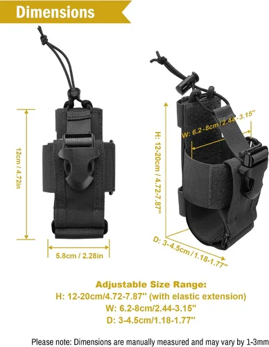 Miniatura 5 de VIPERADE MOLLE Funda de Radio - Funda Universal para Walkie Talkie para Cinturón de Servicio y Chaleco, Soporte de Radio Táctico para Baofeng