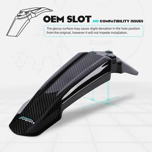 Miniatura 3 de Funparts Sur Ron Aleta delantera, guardabarros de fibra de carbono para motocicleta para Surron Sur Ron LBX X260 X160 Bicicleta eléctrica de tierra