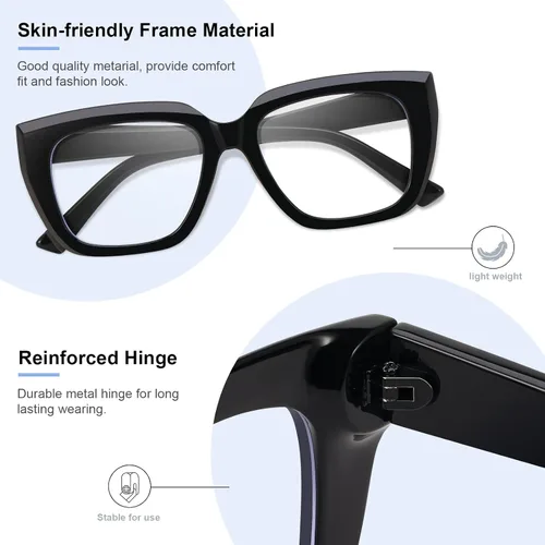 Miniatura 3 de Square Blue Light Blocking Glasses for Women Men Retro Style Computer TV Eyeglasses