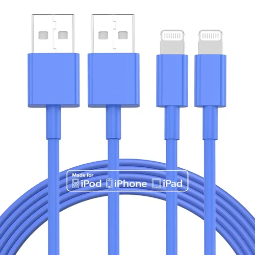 Miniatura 13 de 2 paquetes de 6 pies de cable cargador para iPhone, [Certificado MFi de Apple] cable cargador largo para iPhone de 6 pies, cable Lightning a USB