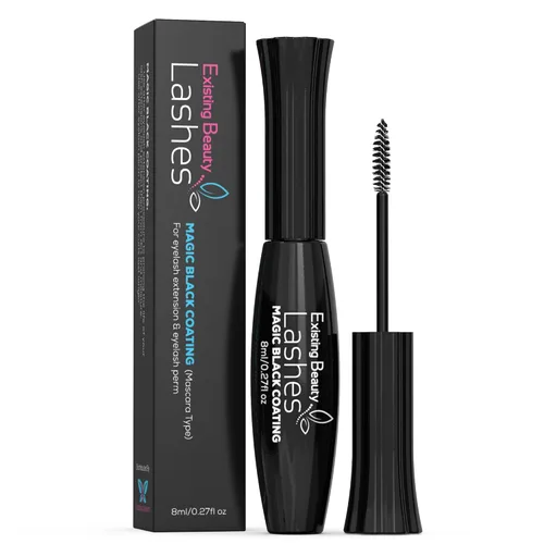 Existing Beauty Sellador de extensiones de pestañas de pestañas, revestimiento negro mágico, sellador de pestañas para extensiones de pestañas, y