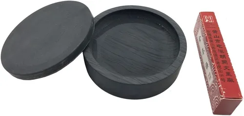 Miniatura 5 de Easyou Piedra de tinta para caligrafía china piedra natural ondulada con cubierta 4 "+ barra de tinta 1 unidad 4" (4.1*1.2 in)