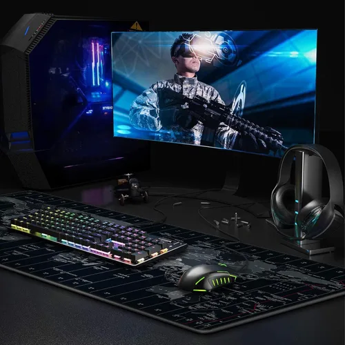 Miniatura 7 de JIALONG Alfombrilla de mouse grande para juegos, alfombrilla de escritorio extendida XXL con teclado antideslizante para computadora portátil