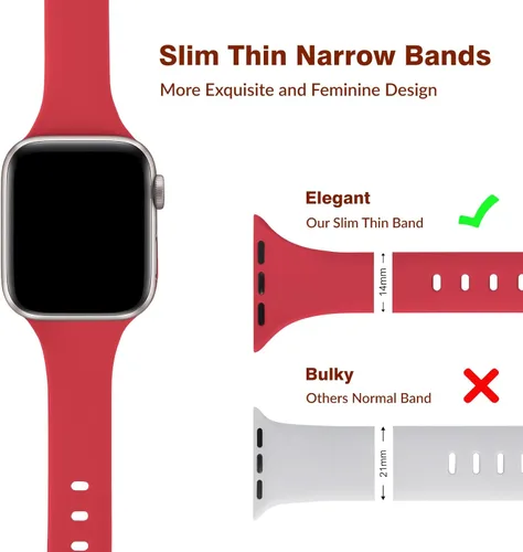 Miniatura 3 de 6 Pack de Correas delgadas y finas compatibles con Apple Watch 38mm 40mm 41mm 42mm 44mm 45mm 46mm 49mm para mujeres y hombres, correas de repuesto