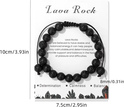 Miniatura 52 de Pulsera de cristal curativo para mujer de 0.315 in, pulsera de cuentas de cristal natural ajustable hecha a mano, joyería curativa, regalo