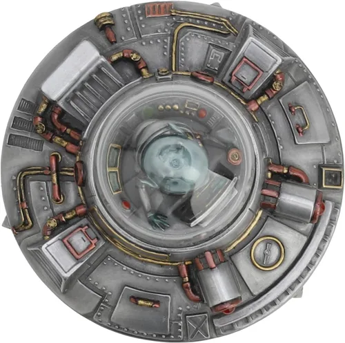 Miniatura 8 de Veronese Design 5 1/8 pulgadas de alto platillo volador OVNI Área de visitantes alienígenas 51 regalo escultura de resina decoración del hogar
