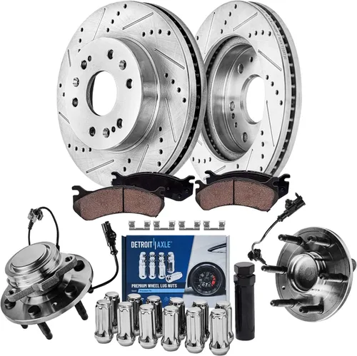 Miniatura 21 de Detroit Axle - Kit de frenos para Acura TSX 2009-2010 Honda Accord 2008-2011 Rotores de freno perforados y ranurados Pastillas de freno de cerámica