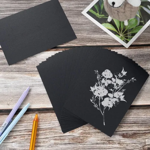 Miniatura 4 de Paquete de 100 hojas de cartulina gruesa en blanco de alta calidad para invitaciones, tarjetas de felicitación, postales, fotos, papel de 250GSM