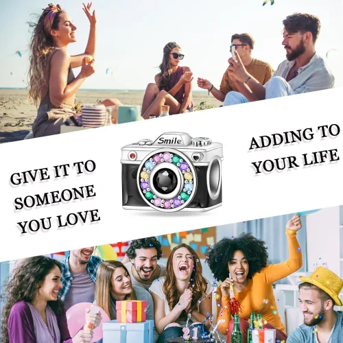 Miniatura 17 de LNQOBU Happy Life - Colgante para pulseras de abalorios, plata de ley 925 para mujer (con un espaciador de cuentas)