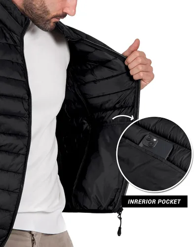 Miniatura 4 de Polu Chaleco acolchado para hombre, sin mangas, con cremallera, ligero, cálido, con bolsillos