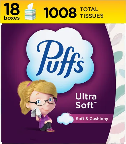 Miniatura 15 de Pañuelos faciales ultrasuaves sin loción Puffs, 1 cubo, 48 pañuelos por caja