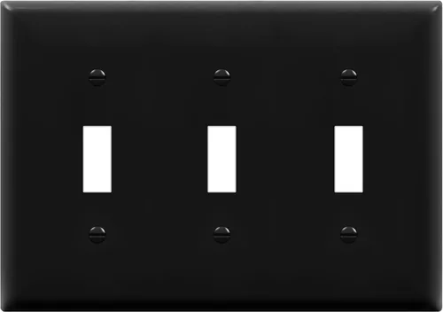 Miniatura 13 de ENERLITES Placa de interruptor triple para pared, placa para interruptor de palanca, acabado brillante, tamaño estándar de 3 posiciones 4.50" x Gris