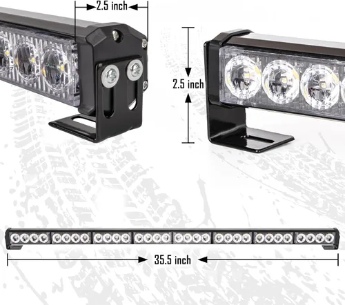 Miniatura 7 de Luces estroboscópicas LED de 36 pulgadas, amarillas, intermitentes, advertencia de seguridad, barra de luz estroboscópica de emergencia, precaución