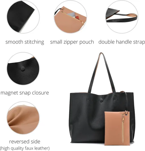 Miniatura 5 de Scarleton Leather Tote Bag for Women, Womens Purses and Handbags, Reversible Tote Bags for Women, Purses for Women, H1842