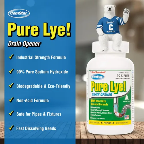 Miniatura 2 de Pure Lye Cuentas 99% puras de hidróxido de sodio Respetuoso con el medio ambiente, fuerza industrial, abridor de drenaje biodegradable Seguro