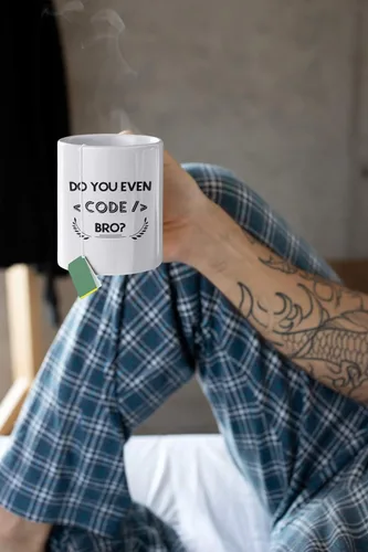 Miniatura 3 de Regalos de programador de computadora. Taza de café programadora nerd de 11 onzas con texto en inglés "Do You Even Code". Idea de regalo