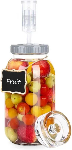 Miniatura 9 de Kit de tarros de fermentación de 64 onzas con pesas de fermentación y tapas de esclusa de aire, tarros de vidrio de boca ancha con marca de escala