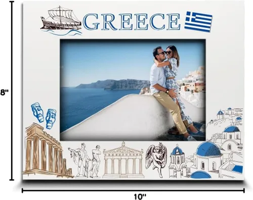 Miniatura 8 de ELLA BUSTA - Marco de fotos Grecia para boda, compromiso, luna de miel, vacaciones en Grecia, símbolos de diseño con impresión UV