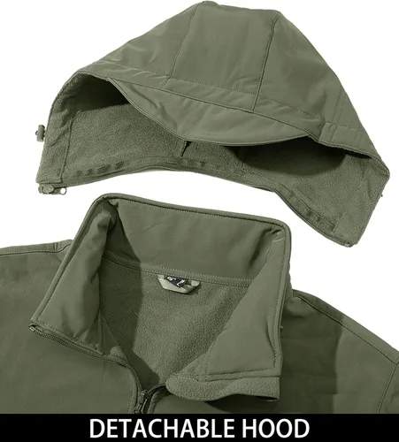 Miniatura 4 de MAGCOMSEN - Chaqueta táctica para hombre, de invierno, con forro polar y bolsillos múltiples, para esquiar, impermeable, forrada