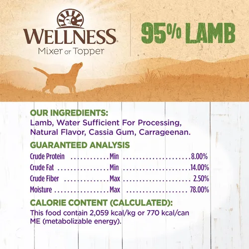 Miniatura 5 de Alimento húmedo Wellness enlatado para perros, sin granos, 95% natural, lata de 13.2 onzas (paquete de 12), Púrpura