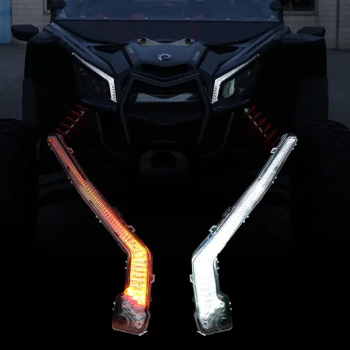 Miniatura 5 de HAKA TOUGH Luces de colmillo de señal de giro con luz blanca amarilla para Can Am Maverick X3 XDS XRS Max Turbo R/Maverick Trail Sport Max